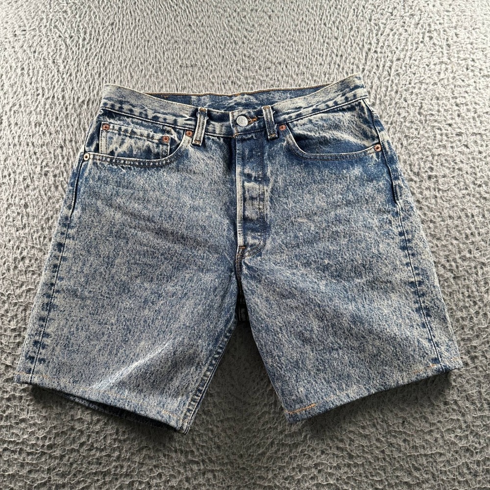 Vtg Levis 501 Jean Shorts Mens 31(30 Fit) Stonewash Denim‎ Made in USA Y2K